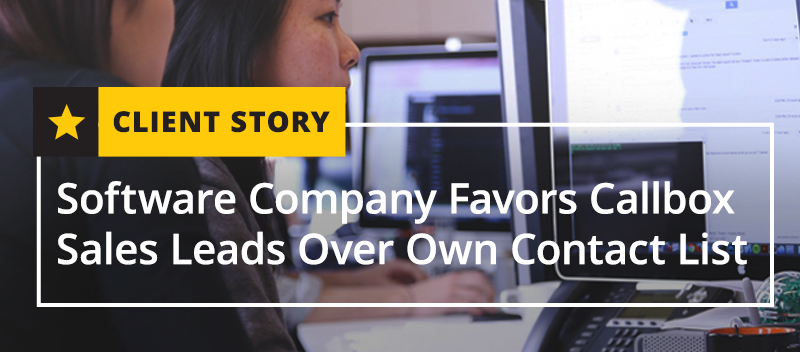 Software Company Favors Callbox Sales Leads Over Own Contact List