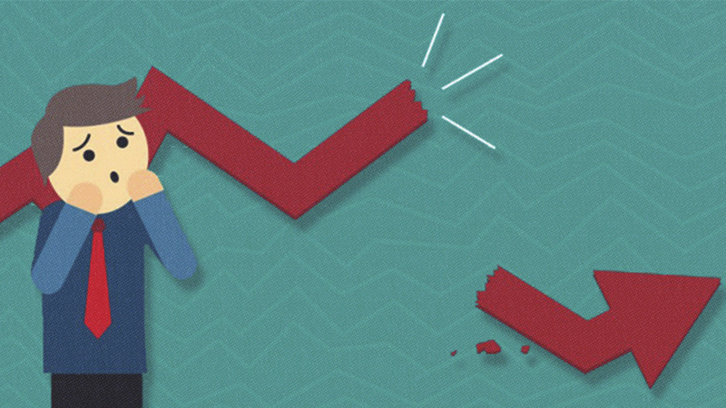 a graphic illustration of a broken arrow