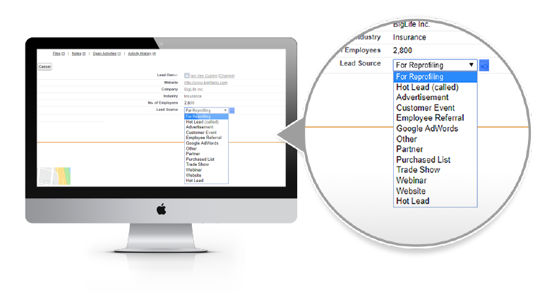 Tagged record on Salesforce dashboard