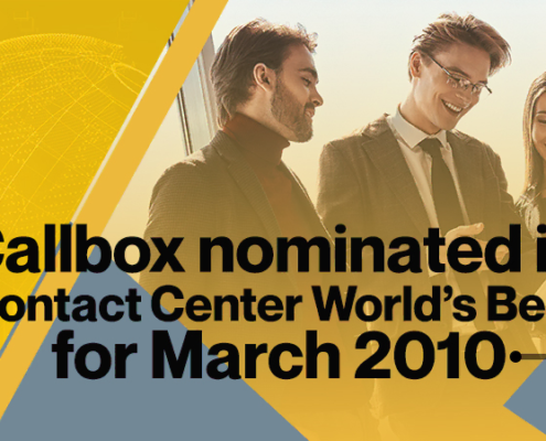 Callbox nominated in Contact Center World’s Best for March 2010