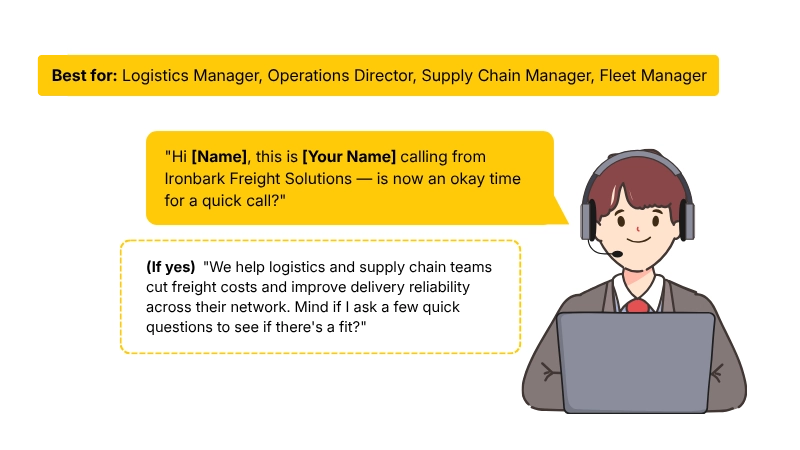 Cold calling script for logistics and supply chain companies