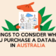 Things to Consider when you purchase a database in Australia