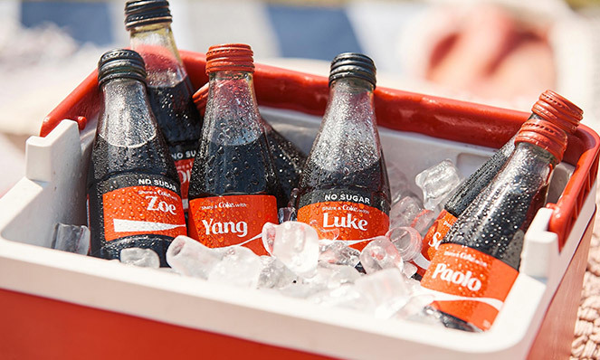 Share-a-coke campaign bottles