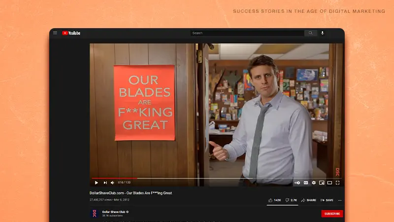 Screenshot of Dollar Shave Club Youtube video