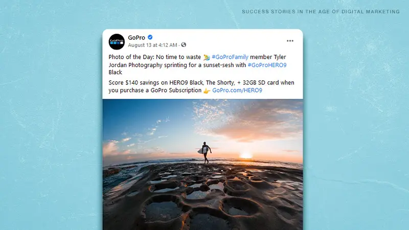 Tweet of GoPro success story