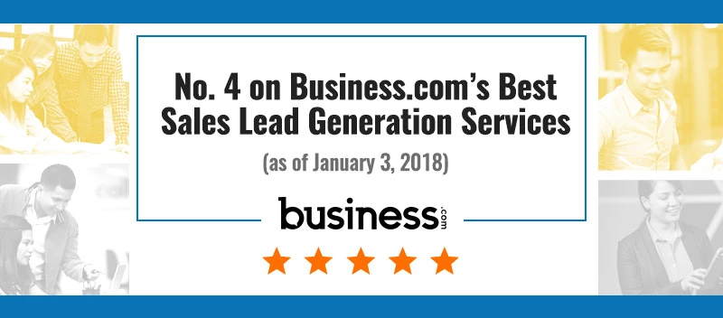 No. 4 on Business.com’s Best Sales Lead Generation Services (as of January 3, 2018)