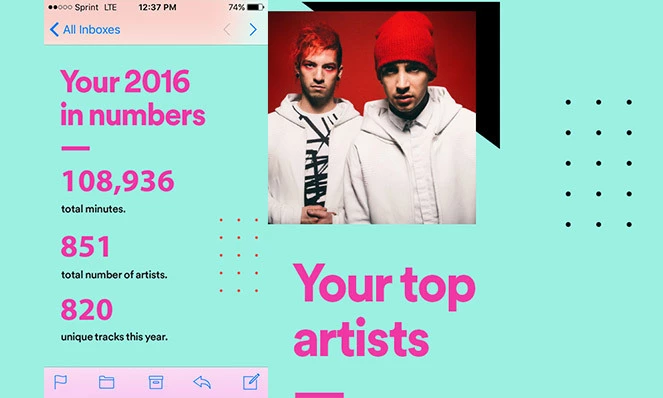 Screenshot of Spotify custom playlists